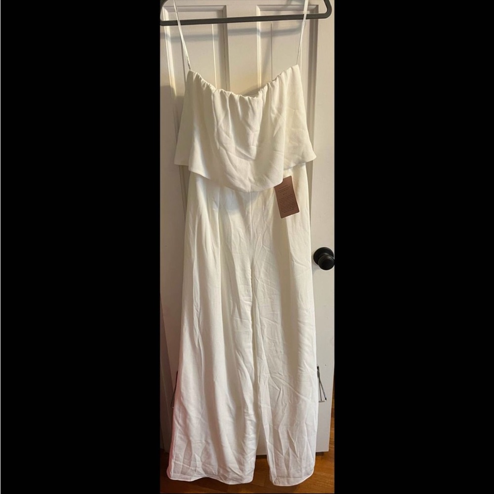 NWT Joanna August X BHLDN White Strapless Jumpsuit- Size 4